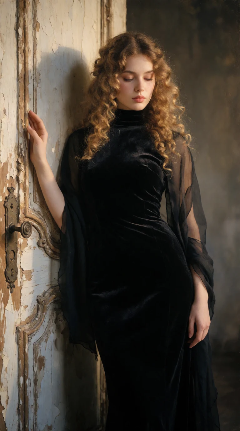 Civitai #144286898: Academic Classical Veil - Neoclassical Muse & Weathered Patina - Krea 2 DiT ComfyUI workflow artwork