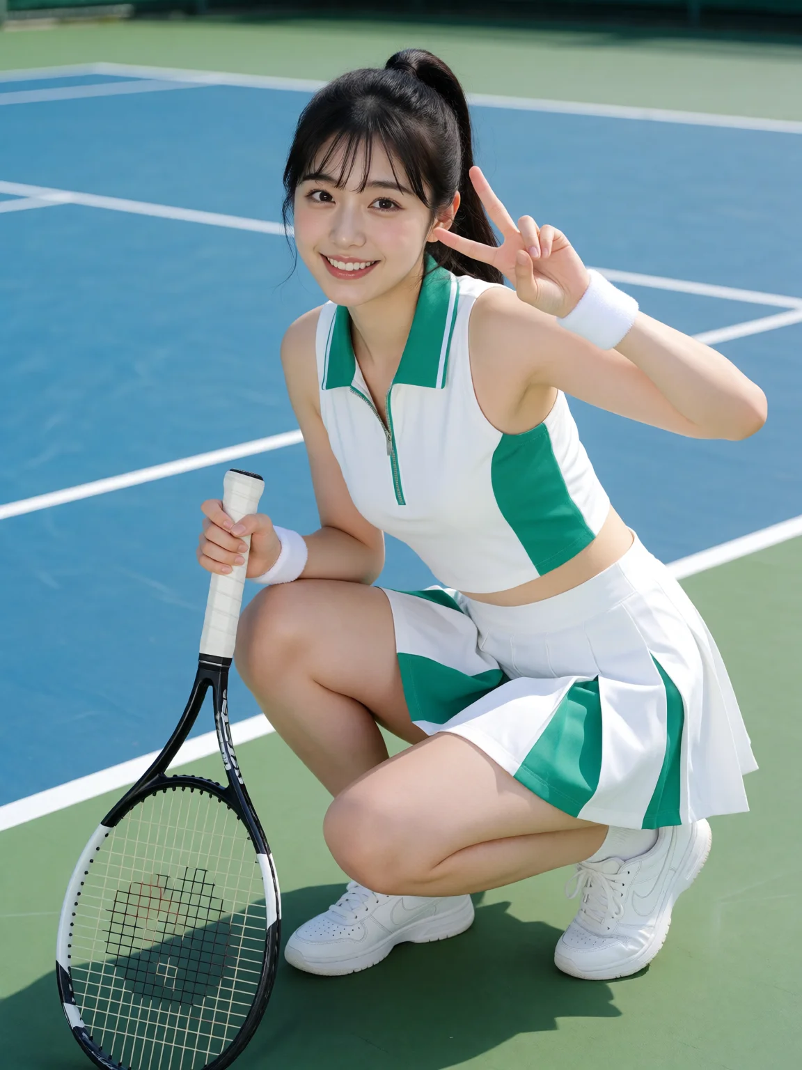 Civitai #139443639: Athletic Tennis Court Lookbook - Krea 2 Turbo Gravure