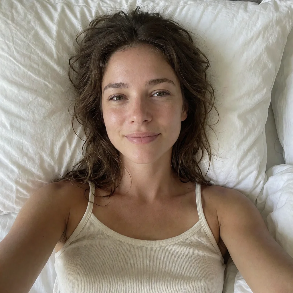 Civitai #144128215: Morning Bed Selfie - Overhead Candid & Krea 2 Turbo - Krea 2 DiT ComfyUI workflow artwork