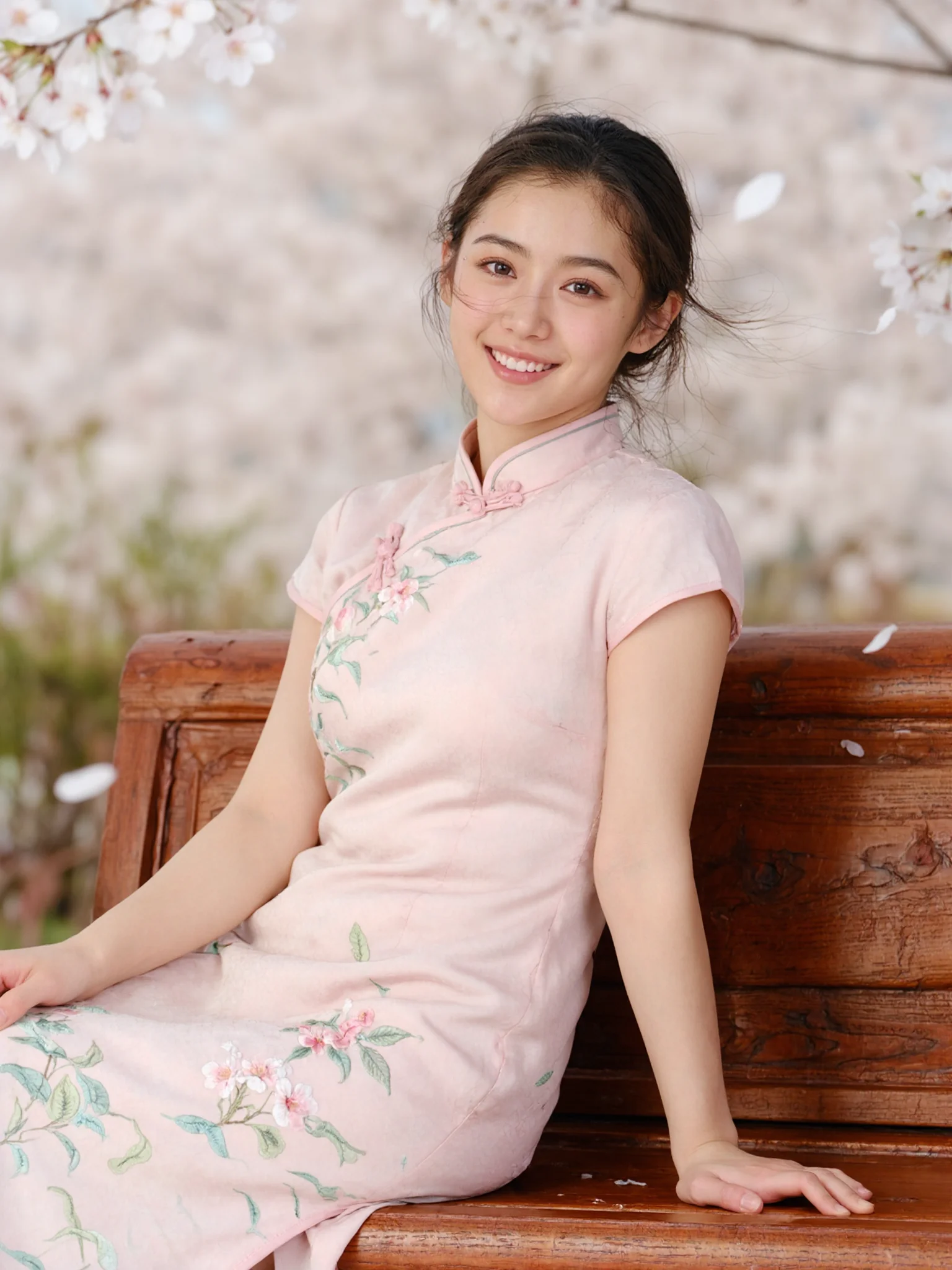 Civitai #134969040: Cherry Blossom Silk Cheongsam Lookbook - Z-Image - Z-Image Base (BF16 DiT) ComfyUI workflow artwork